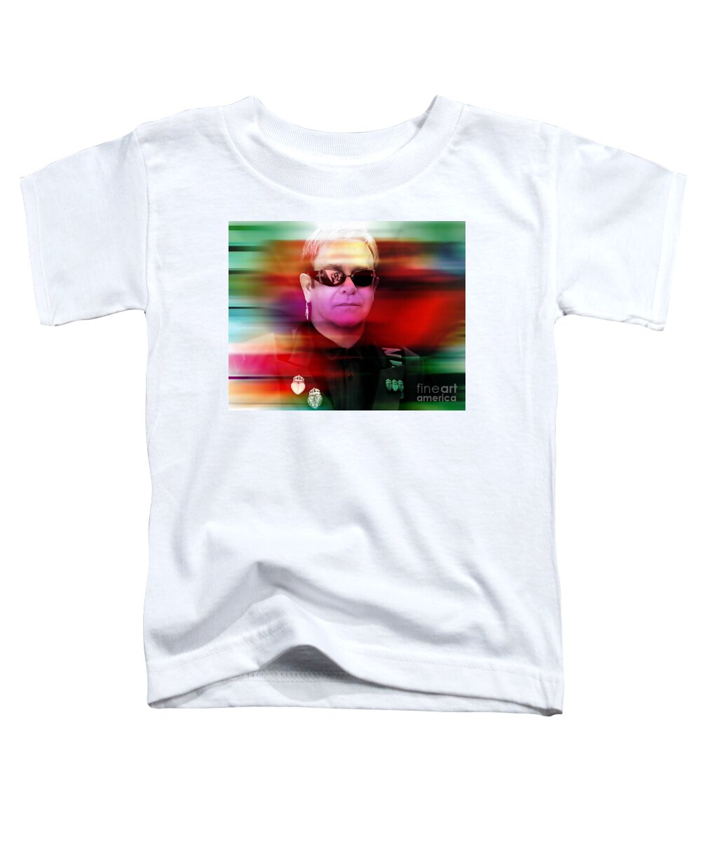 Elton John Photographs Toddler T-Shirt featuring the mixed media Elton John #3 by Marvin Blaine