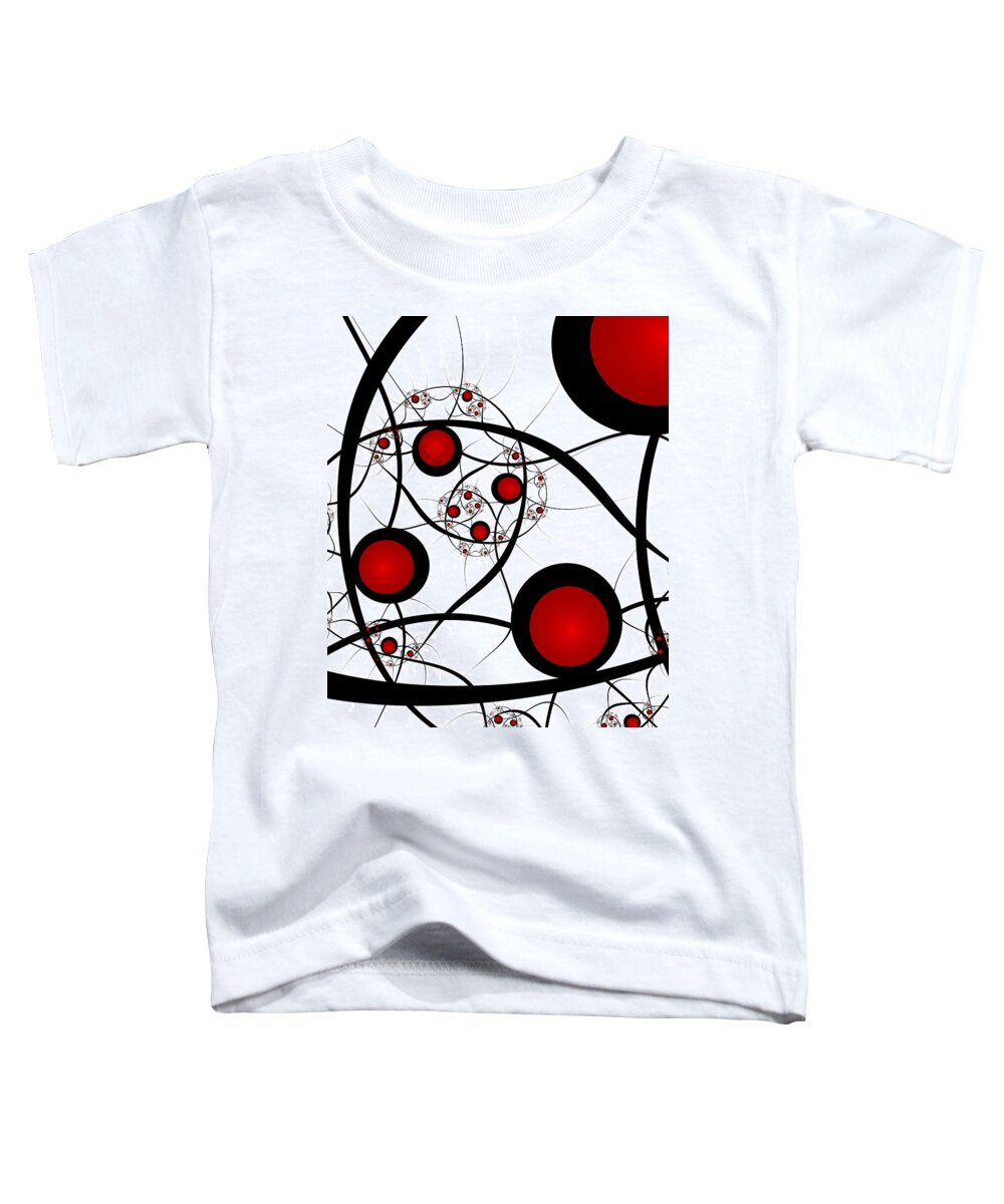 Red Toddler T-Shirt featuring the digital art Fractal Balance #2 by Gabiw Art