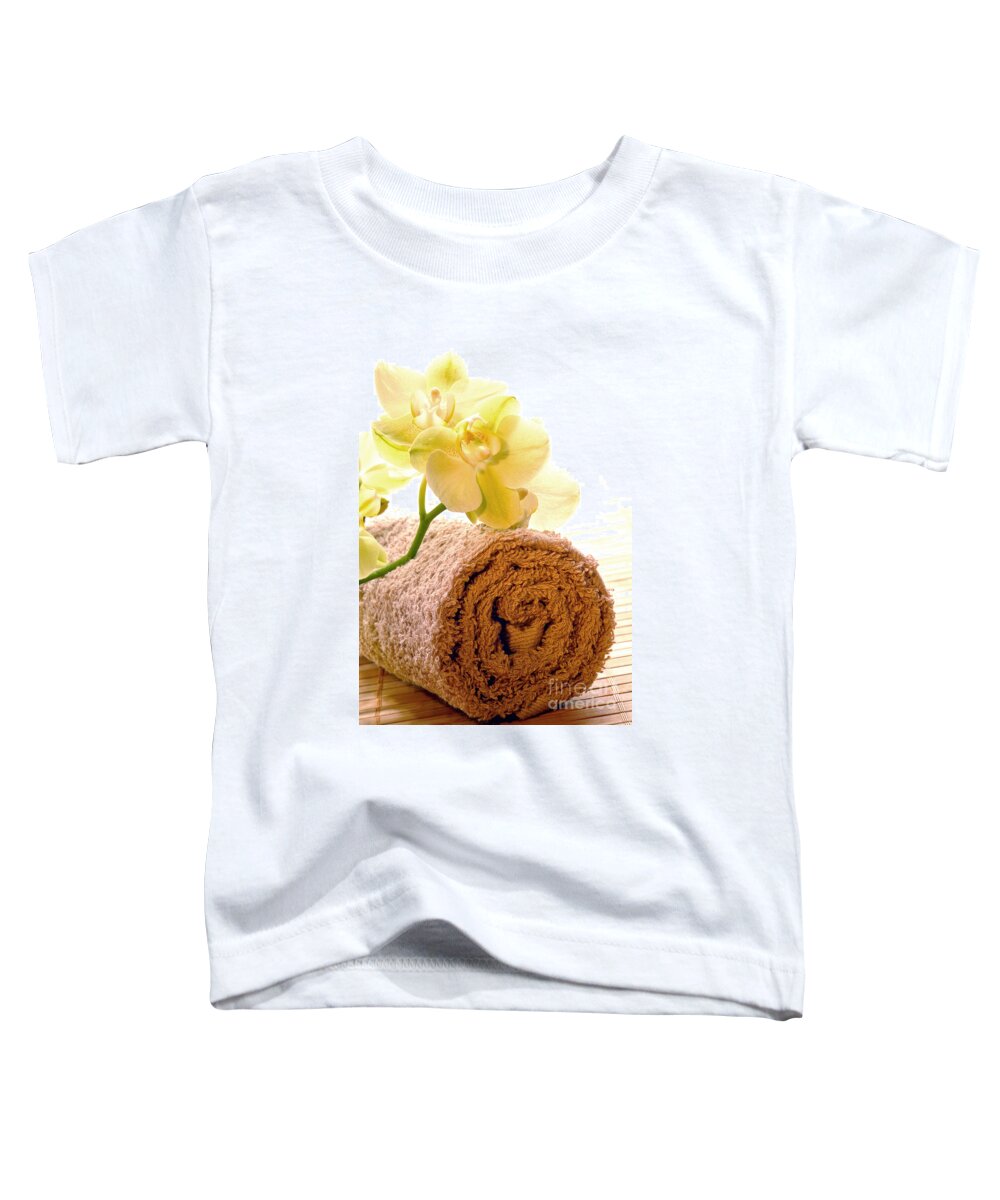 Spa Toddler T-Shirt featuring the photograph Orchid on Towel #2 by Olivier Le Queinec