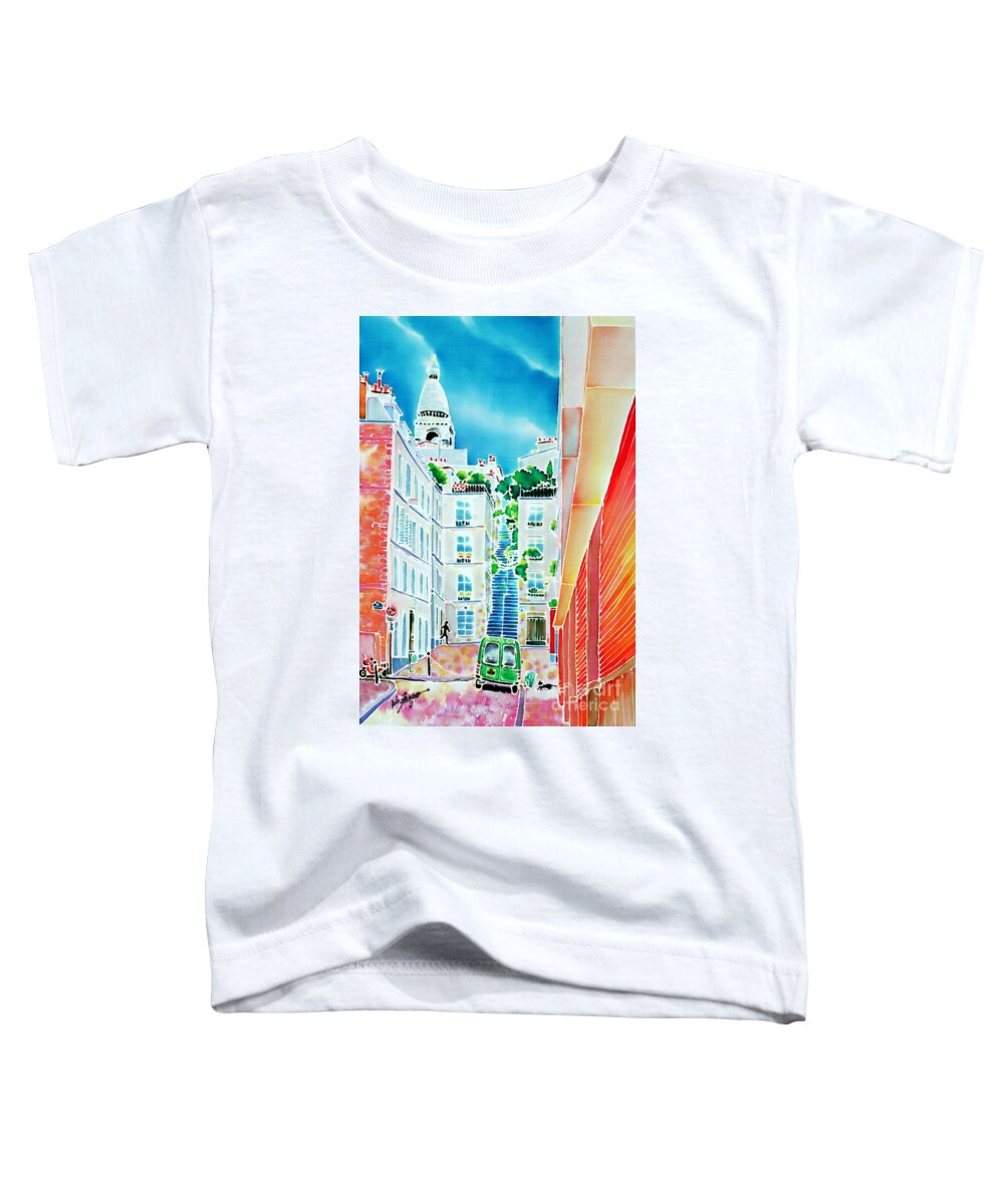 Paris Toddler T-Shirt featuring the painting Passage Cottin #2 by Hisayo OHTA
