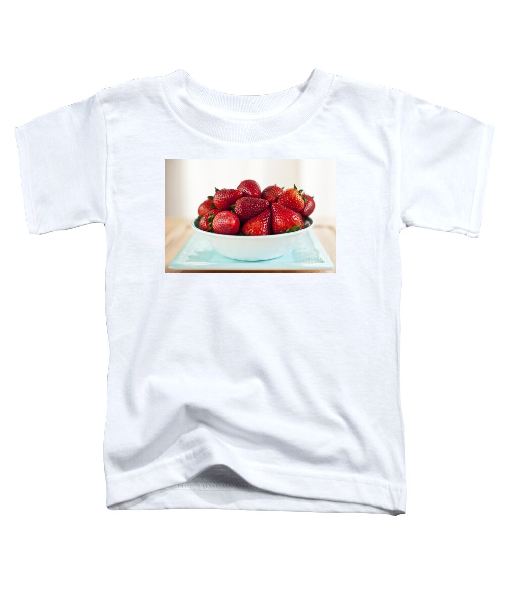 Abundance Toddler T-Shirt featuring the photograph Ripe Strawberries In A Bowl On Counter #2 by Jim Corwin
