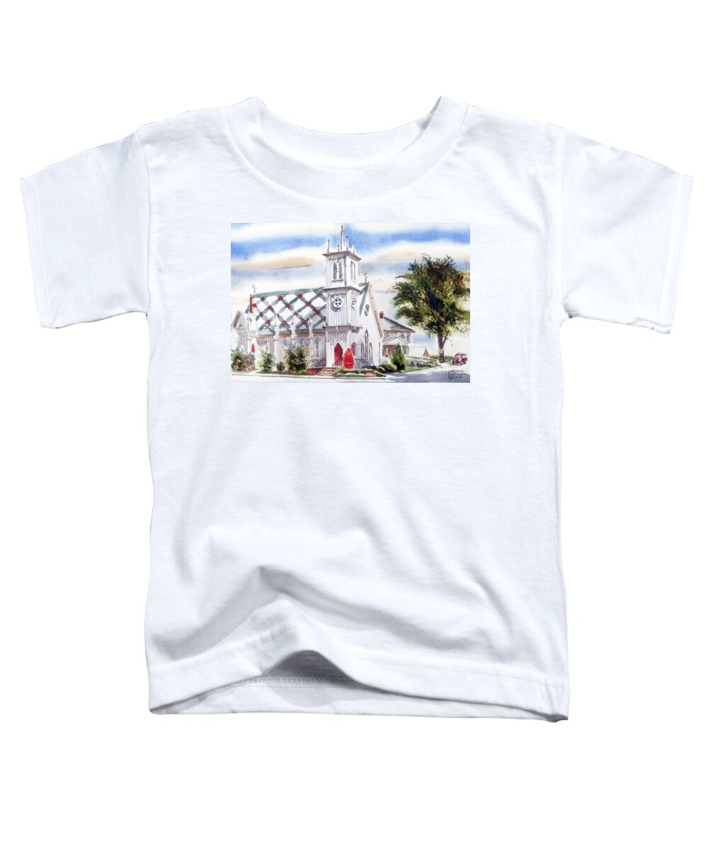 St Pauls Episcopal Church Toddler T-Shirt featuring the painting St Pauls Episcopal Church by Kip DeVore