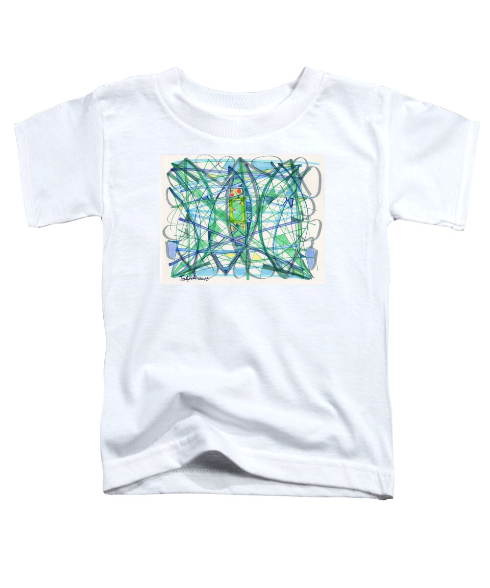 Abstract Toddler T-Shirt featuring the drawing 2013 Abstract Drawing #23 by Lynne Taetzsch