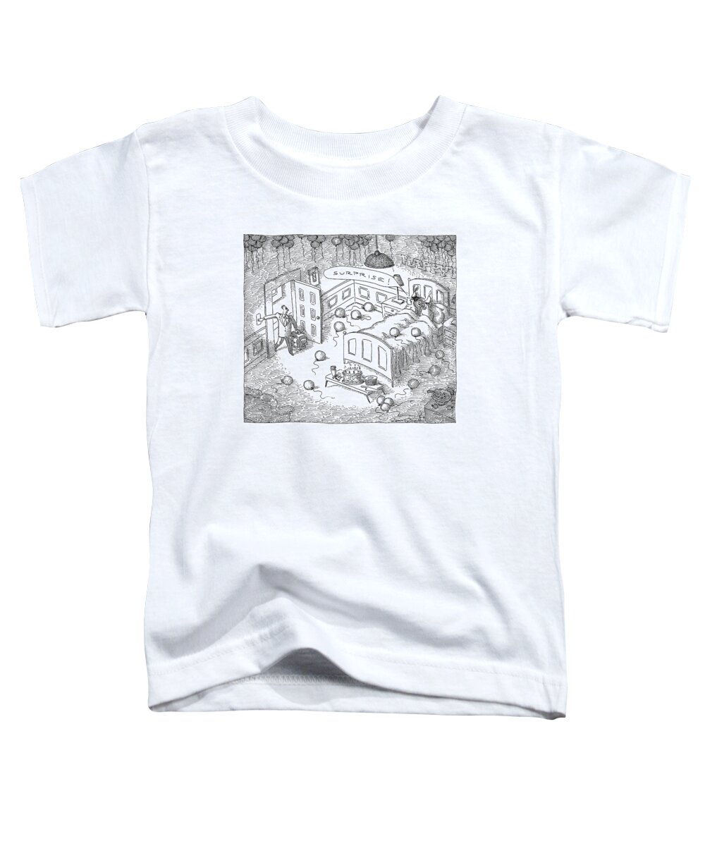 Surprise Party Toddler T-Shirt featuring the drawing Captionless by John O'Brien