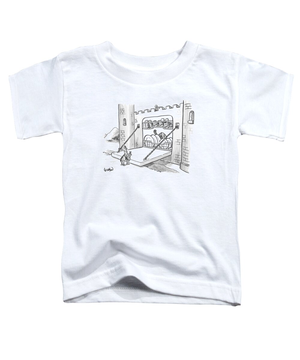 Knight Toddler T-Shirt featuring the drawing New Yorker September 7th, 2009 by Robert Leighton