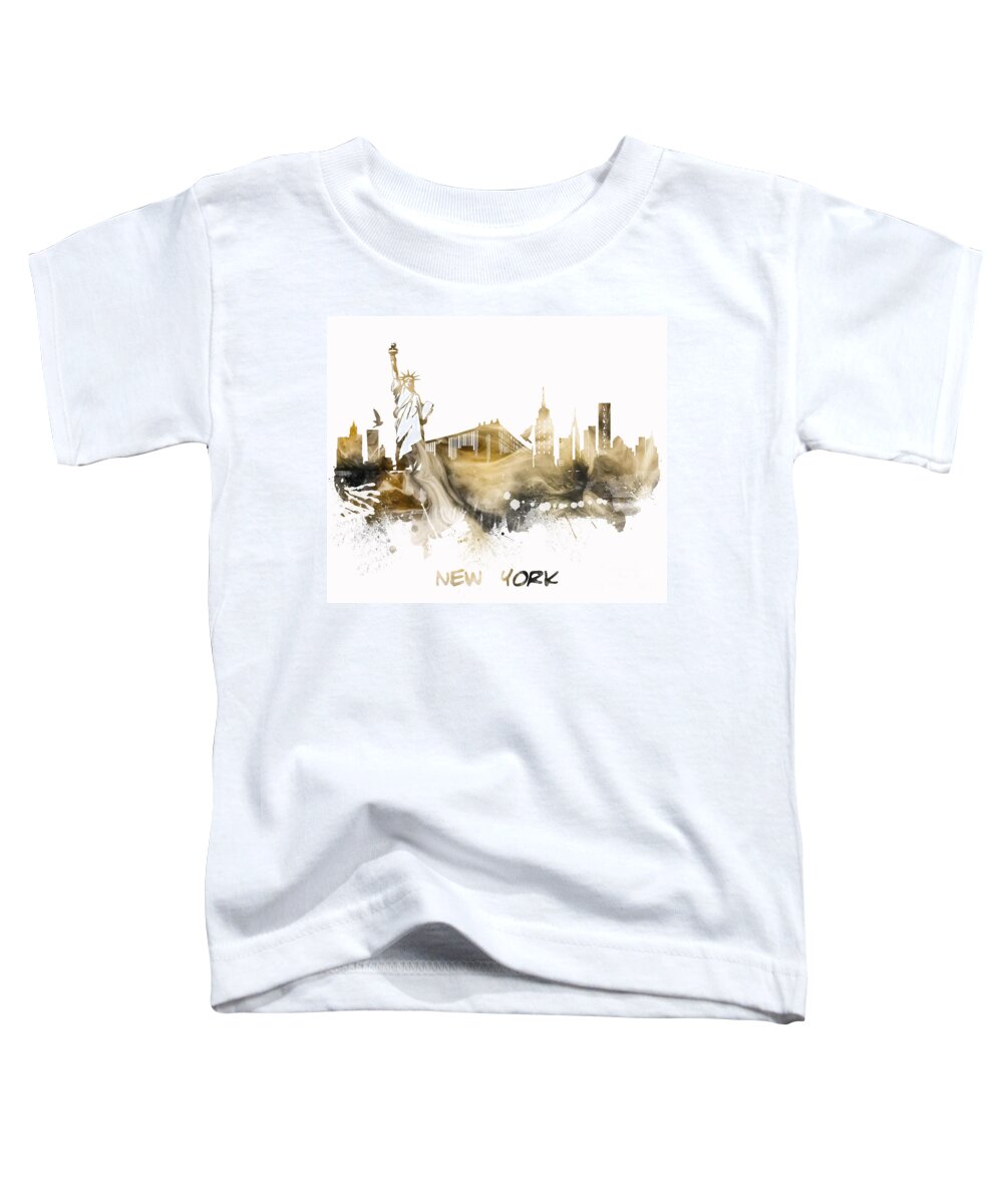 New York Toddler T-Shirt featuring the digital art New York City Skyline #4 by Justyna Jaszke JBJart