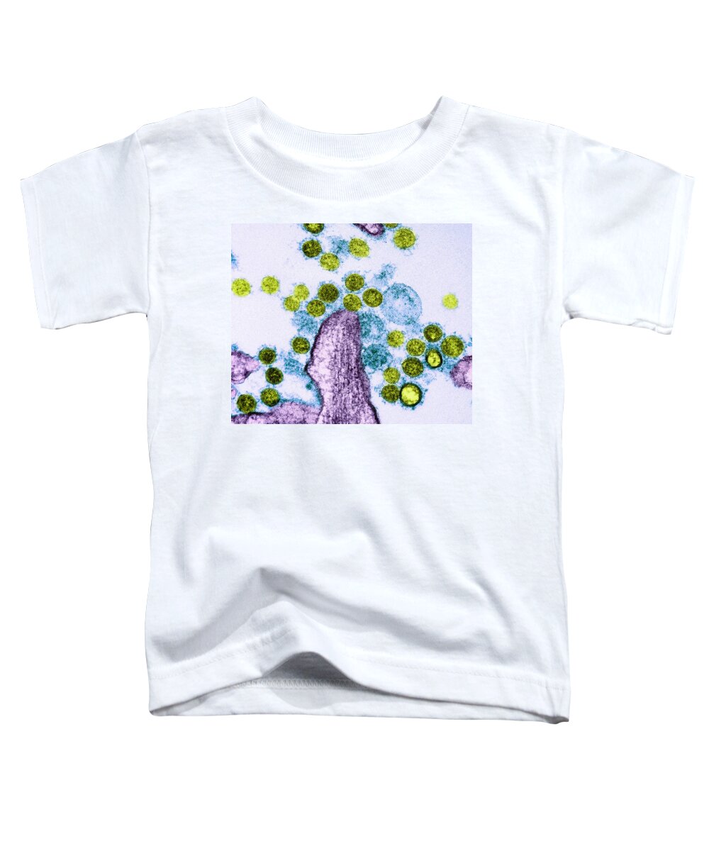 Science Toddler T-Shirt featuring the photograph Mers Coronavirus Particles, Tem #4 by Science Source