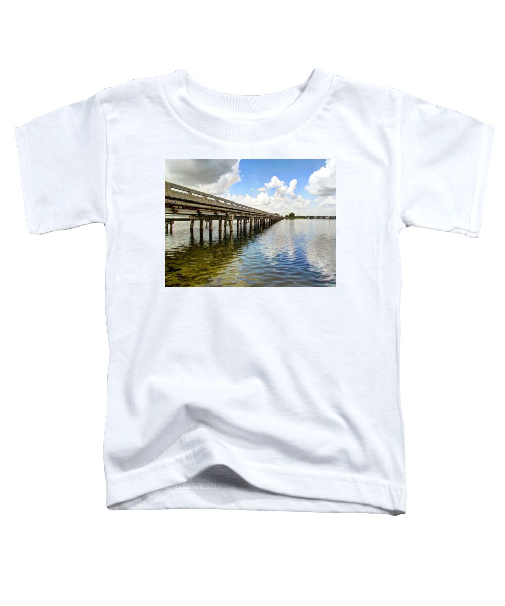 Carol R Montoya Toddler T-Shirt featuring the photograph 510 Bridge to Mainland by Carol Montoya