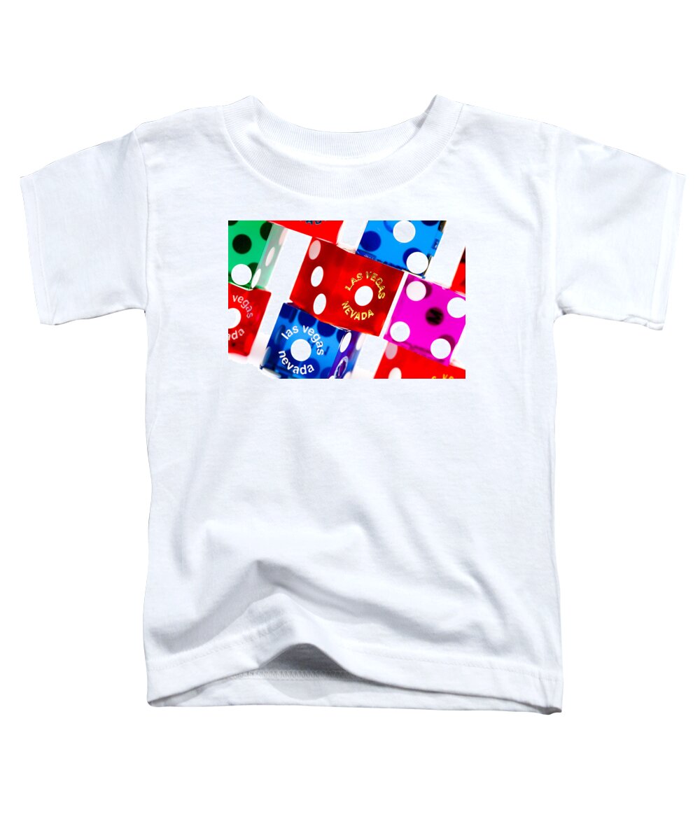 Las Vegas Toddler T-Shirt featuring the photograph Colorful Dice #7 by Raul Rodriguez