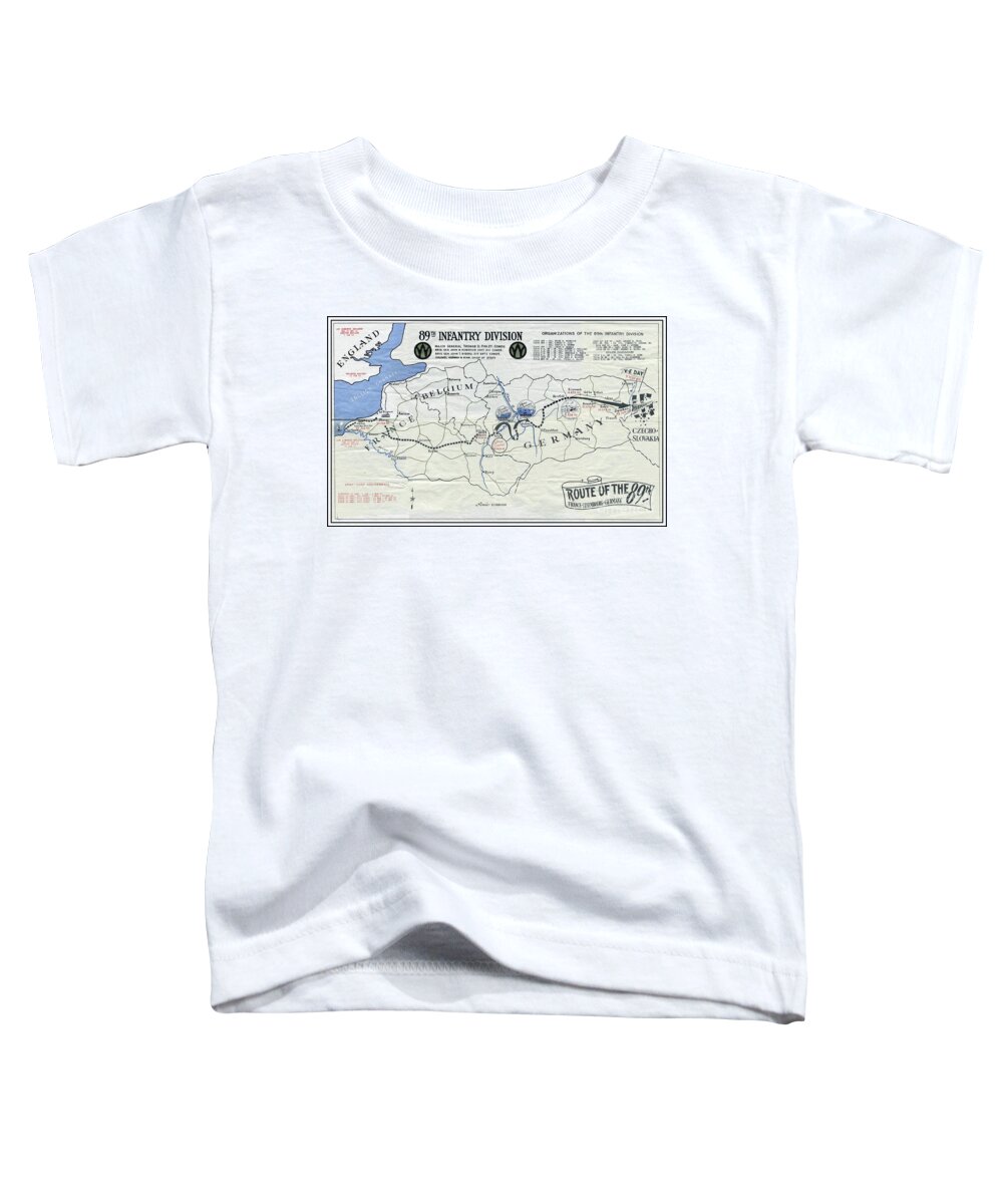 World War Ii Toddler T-Shirt featuring the mixed media 89th Infantry Division World War I I Map by Marilyn Smith