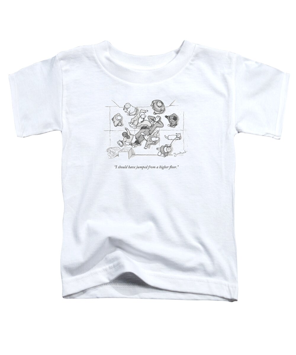 Business Toddler T-Shirt featuring the drawing A Busy Street Of Pedestrians by David Borchart