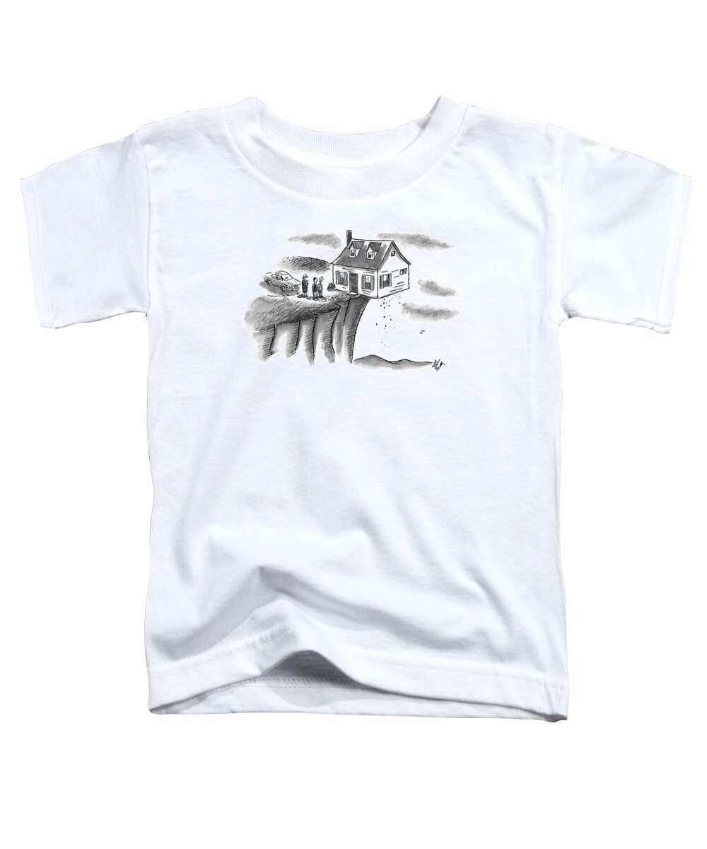 Houses Toddler T-Shirt featuring the drawing A Couple And A Real Estate Representative Stand by Frank Cotham