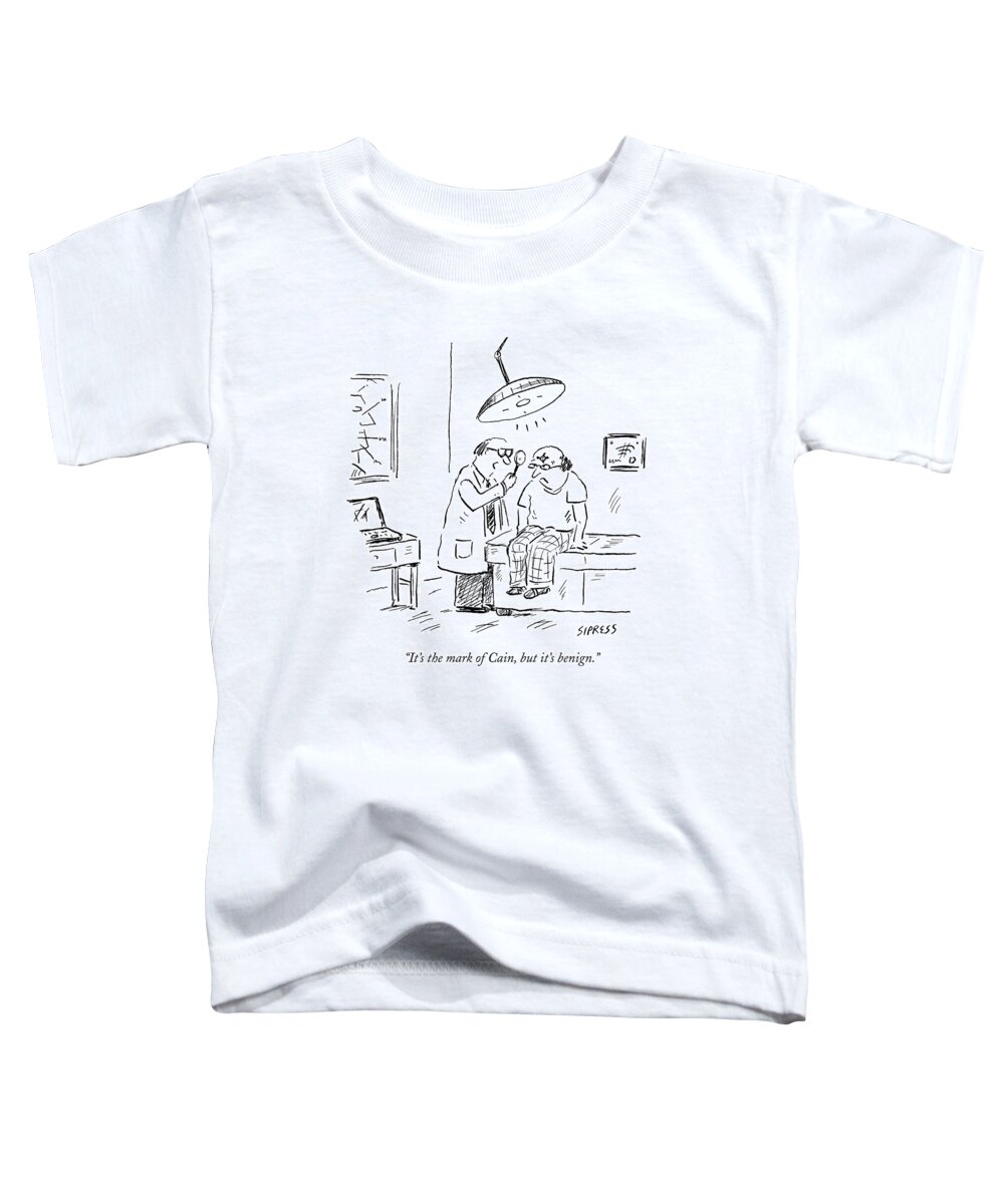 Bible Toddler T-Shirt featuring the drawing A Doctor Examines A Satanic Mark On A Patient's by David Sipress
