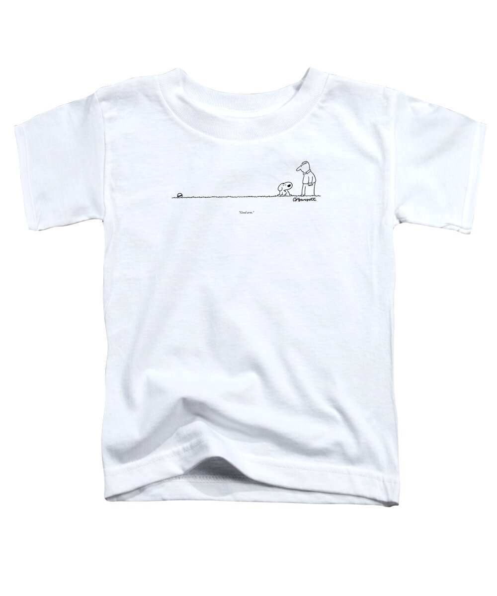 Dogs Toddler T-Shirt featuring the drawing A Dog Speaks To A Man by Charles Barsotti
