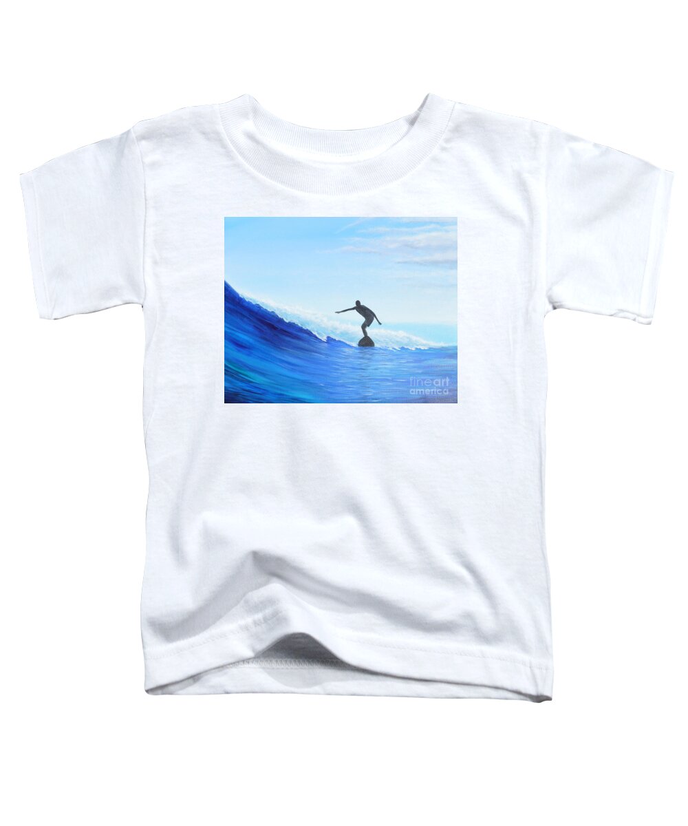 Surfing Toddler T-Shirt featuring the painting A Good Day by Mary Scott