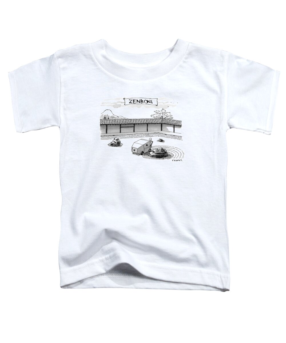 Captionless Toddler T-Shirt featuring the drawing A Guy Is Driving Around A Zen Garden Making by Pat Byrnes