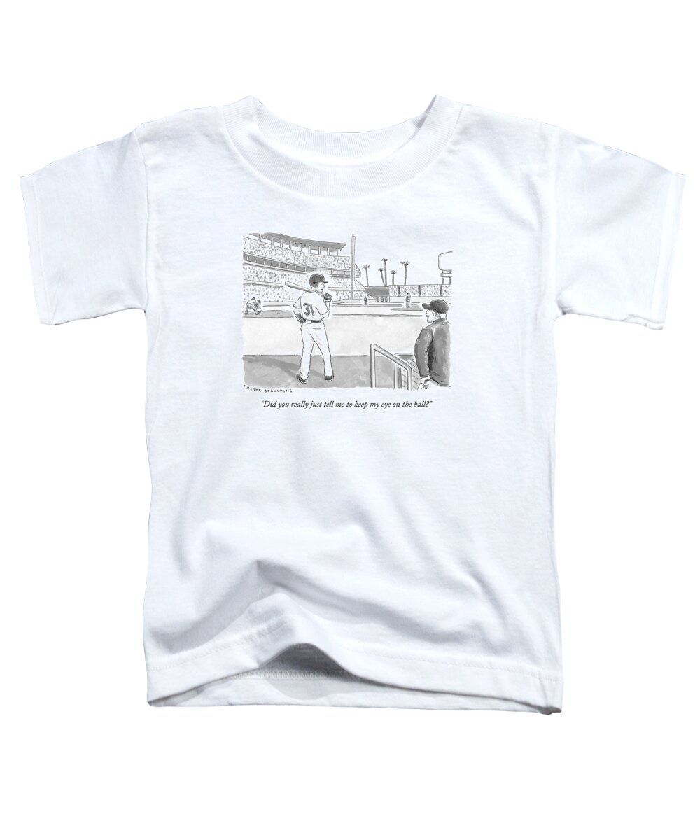 Baseball Toddler T-Shirt featuring the drawing A Major League Baseball Player On Deck by Trevor Spaulding
