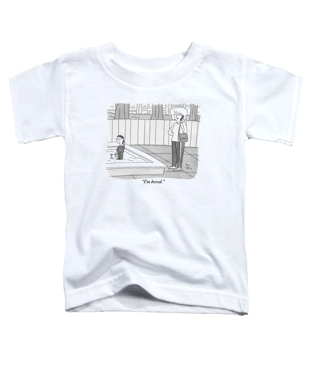 Tel-cellular Toddler T-Shirt featuring the drawing A Mother Has Taken Her Child by Peter C. Vey