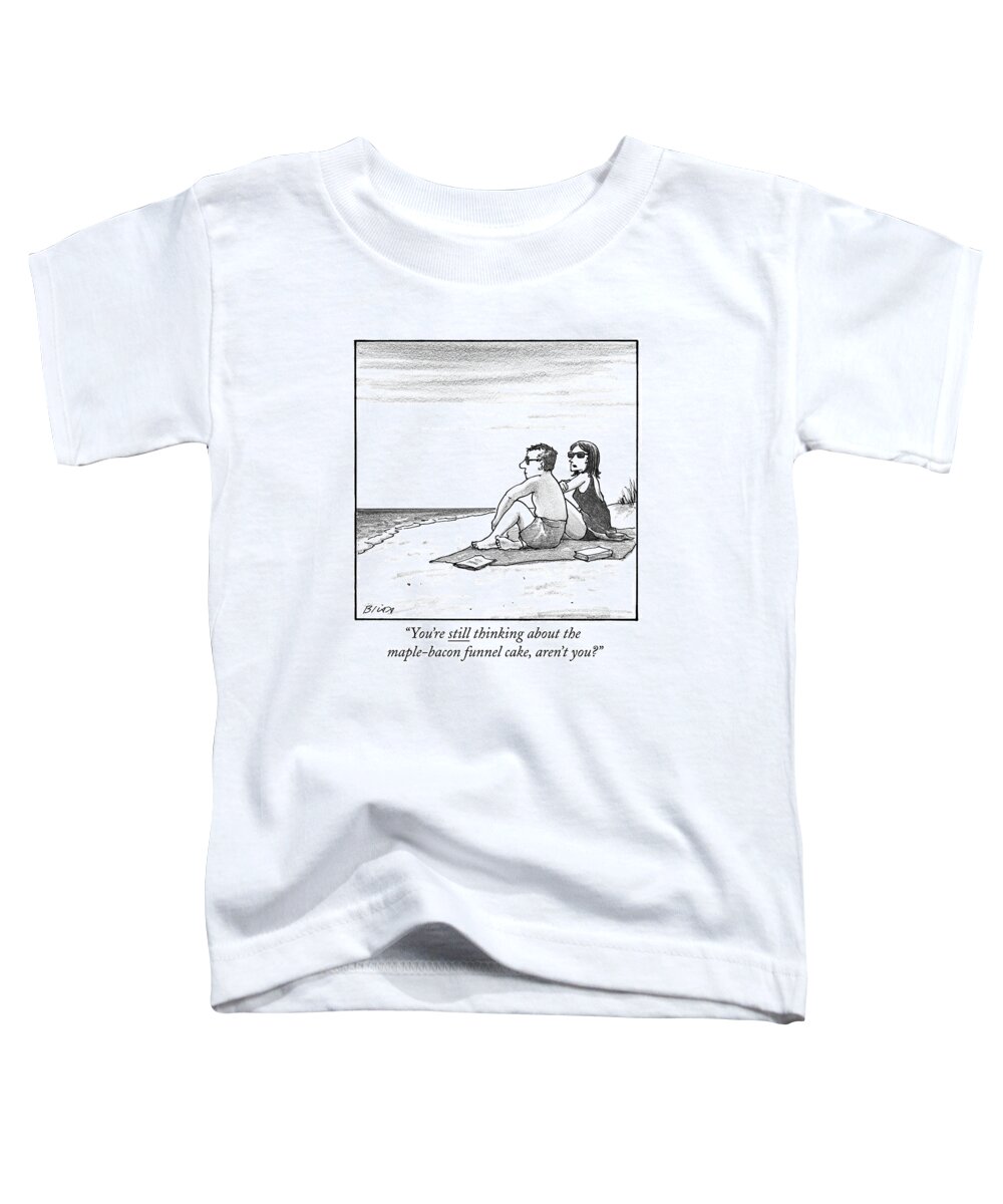 Food Toddler T-Shirt featuring the drawing A Woman Speaks To Her Husband by Harry Bliss