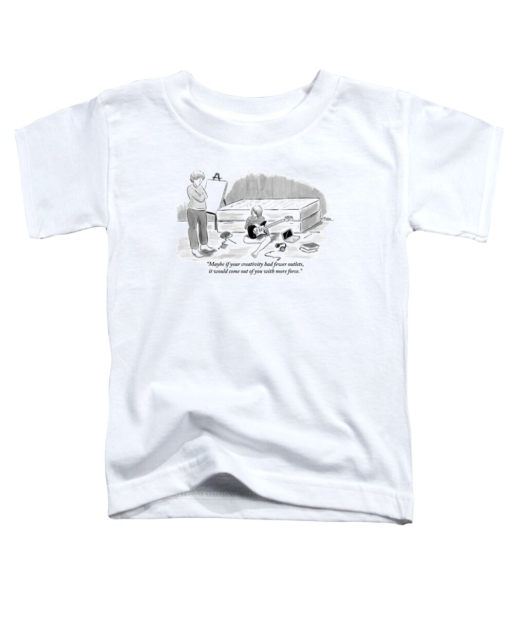 Teenagers Toddler T-Shirt featuring the drawing A Woman Stands by Emily Flake