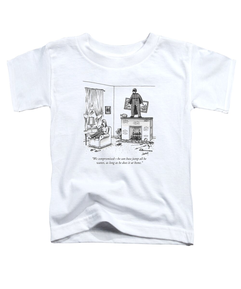 Daredevil Toddler T-Shirt featuring the drawing A Woman Talking On The Phone While A Man by Tom Cheney