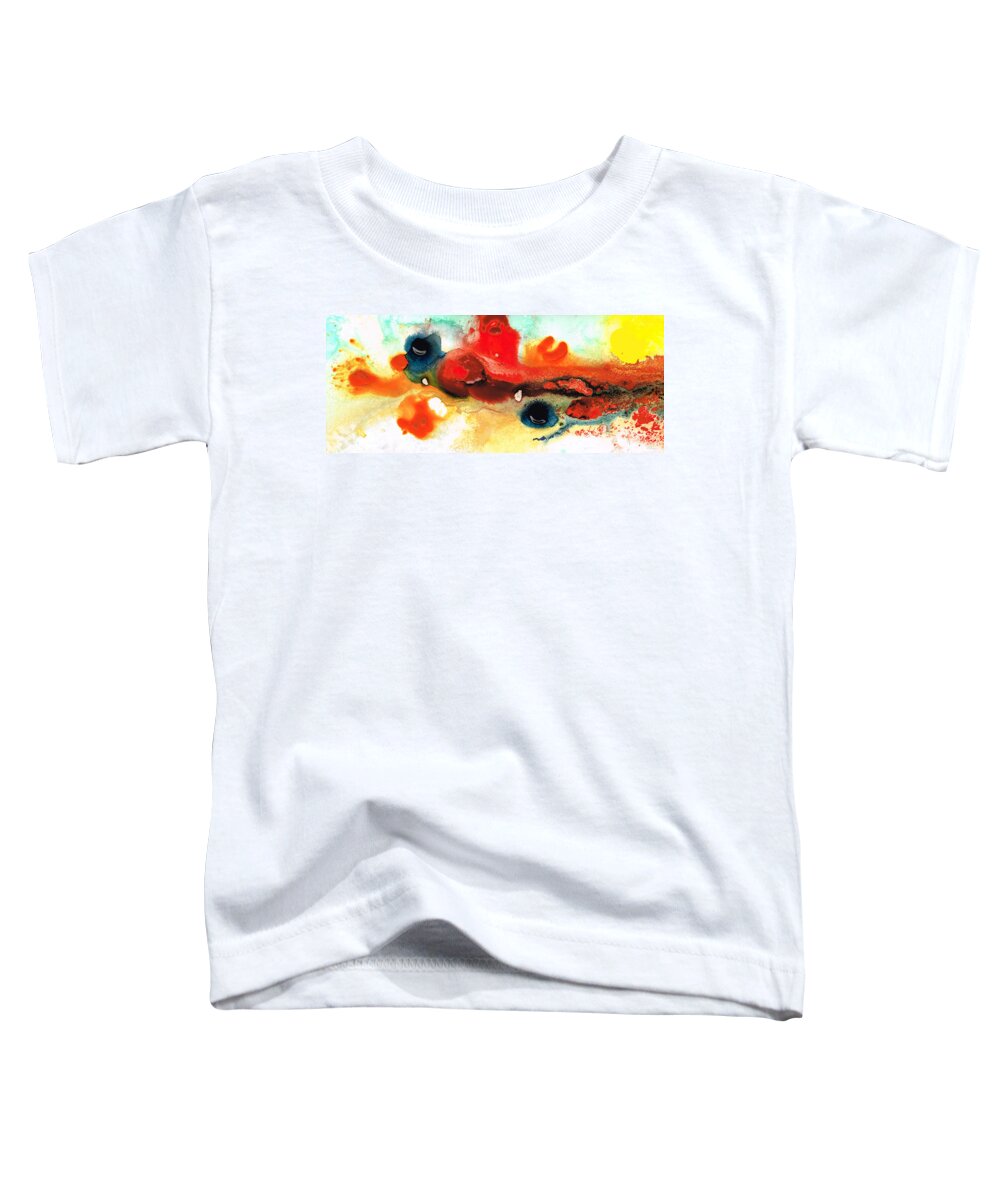 Red Toddler T-Shirt featuring the painting Abstract Art - No Limits - By Sharon Cummings by Sharon Cummings