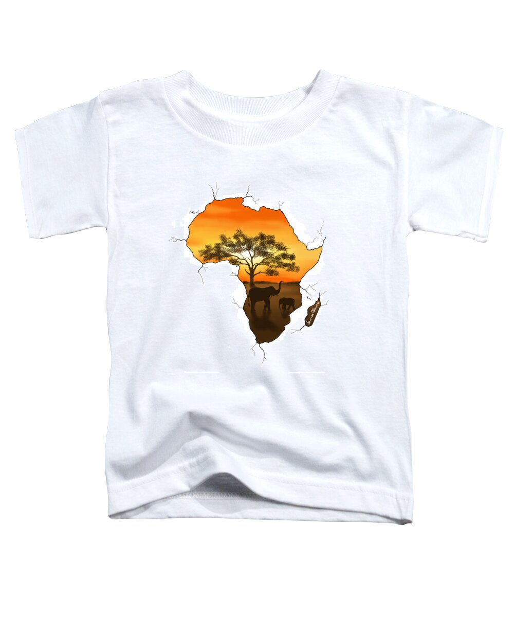 Digital Toddler T-Shirt featuring the painting Africa by Veronica Minozzi