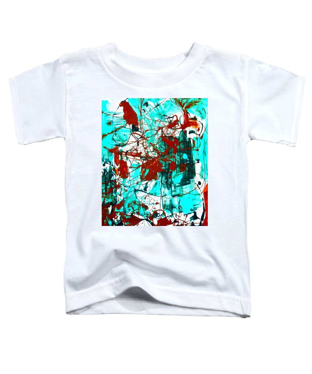 Abstract Toddler T-Shirt featuring the painting After Pollock by Genevieve Esson