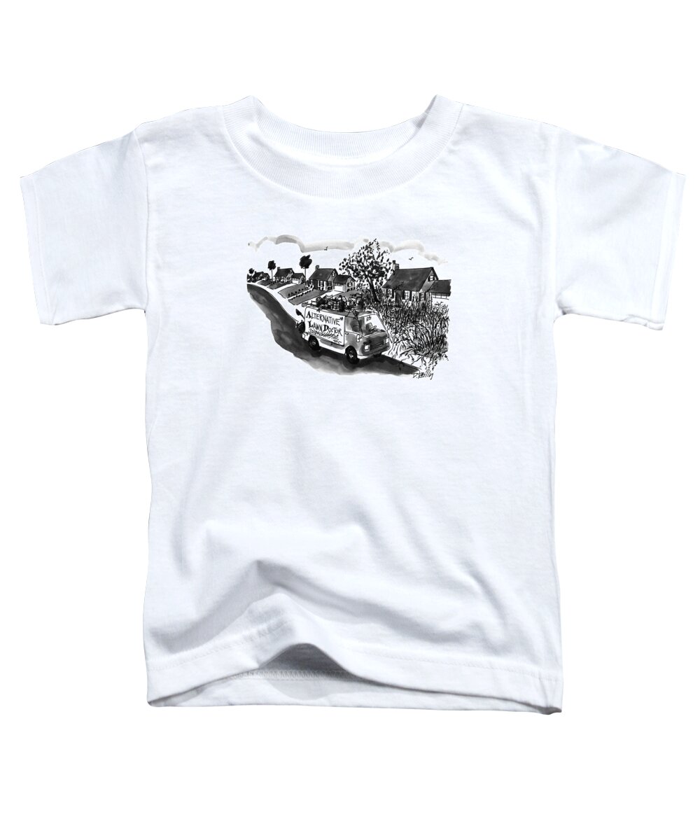 Alternative Lawn Doctor
(off-beat Van With Materials Haphazardly Tied To Its Roof In Front Of Weed-overgrown Yard)
Business Toddler T-Shirt featuring the drawing Alternative Lawn Doctor by Donald Reilly