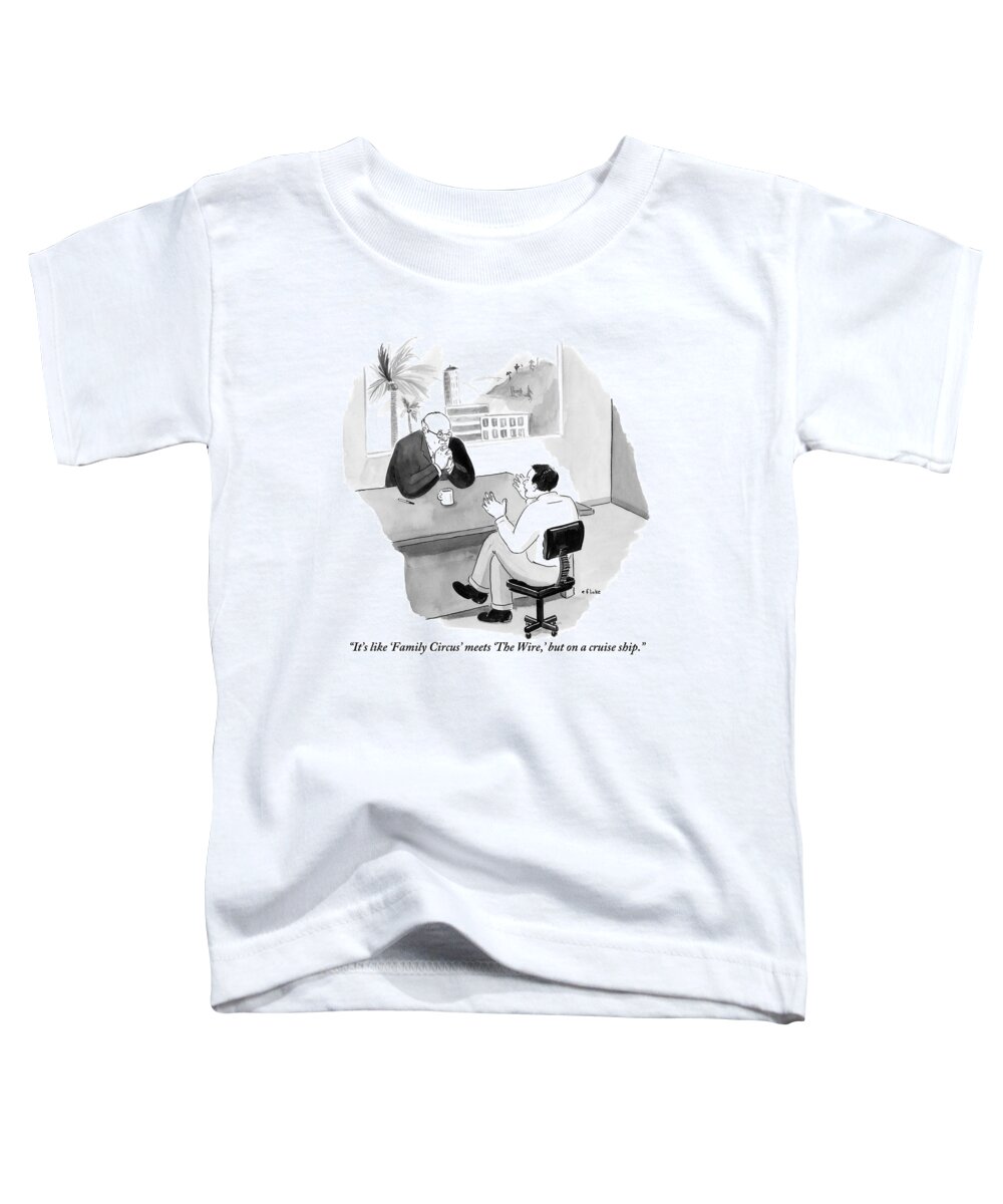 Hollywood Toddler T-Shirt featuring the drawing An Enthusiastic Man Shares His Idea by Emily Flake