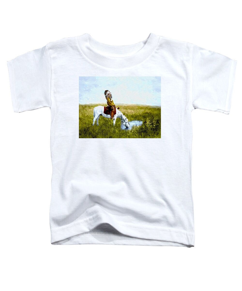Badlands Toddler T-Shirt featuring the digital art An Oasis in the Badlands by Rick Mosher