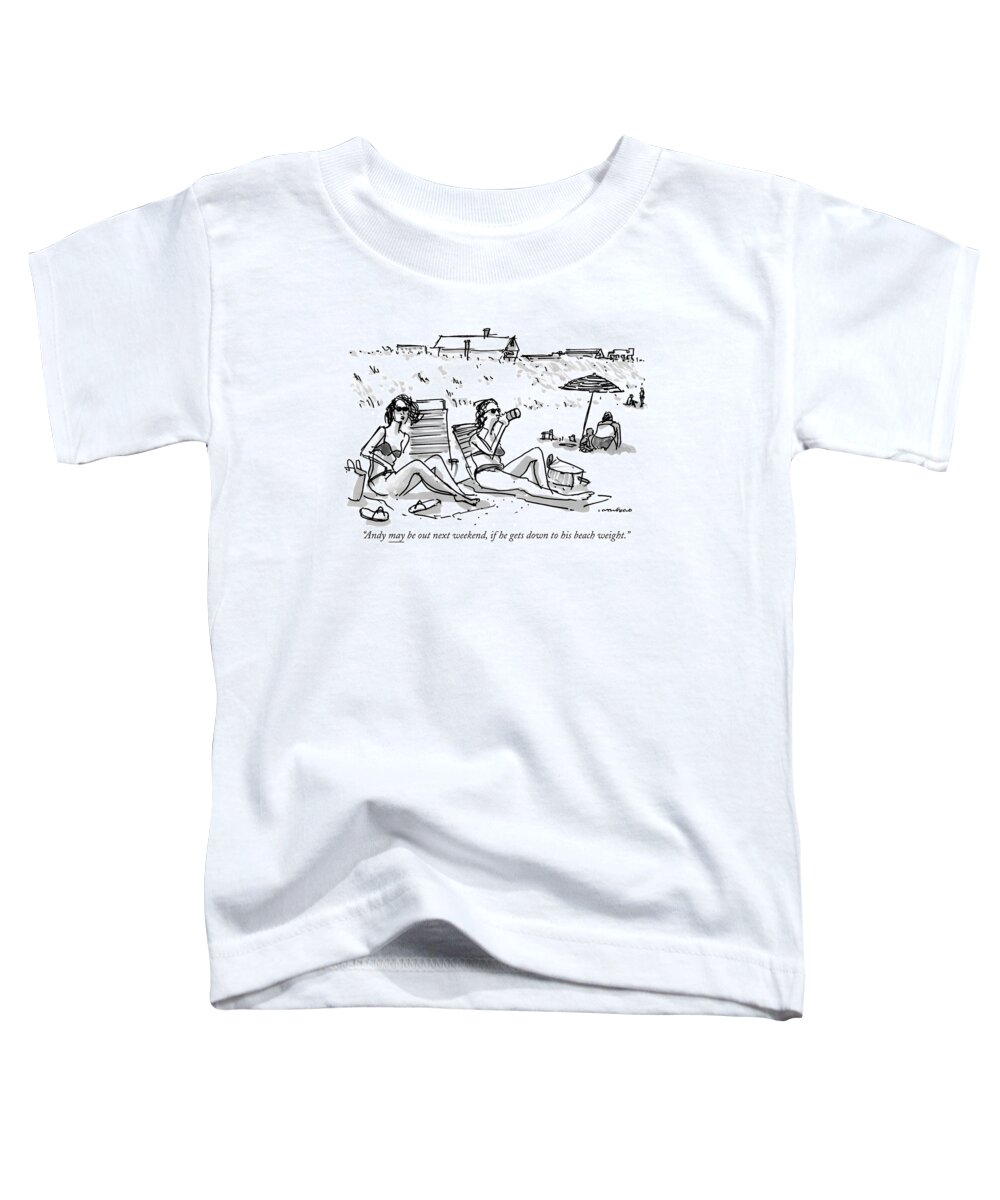 Swimming Toddler T-Shirt featuring the drawing Andy May Be Out Next Weekend by Michael Crawford
