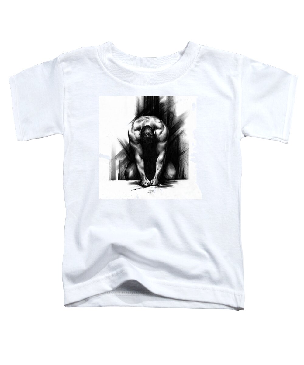 Figurative Toddler T-Shirt featuring the drawing Anger by Paul Davenport
