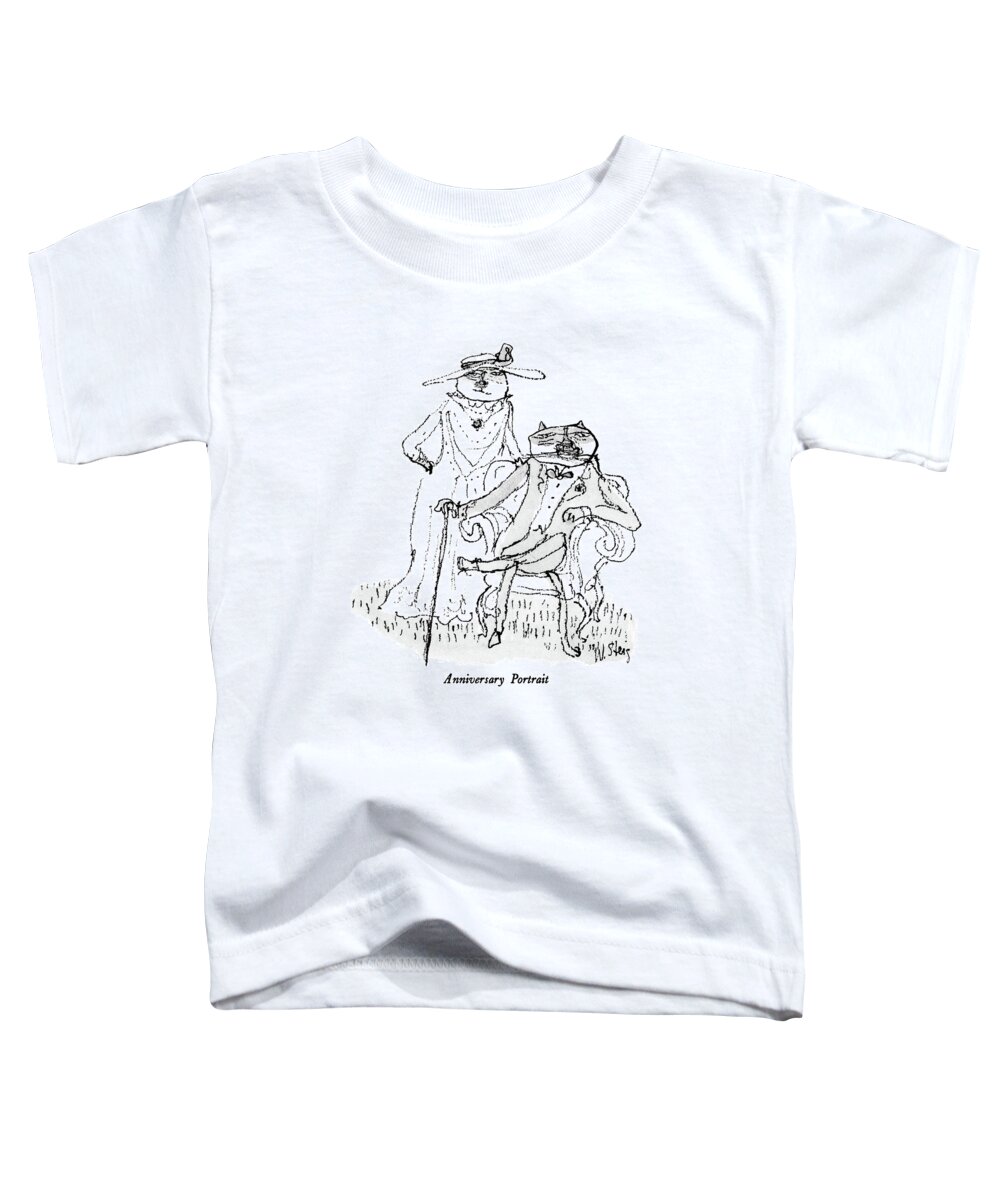 Anniversary Portrait

Anniversary Portrait.title.picture Of Two Cats Dressed In Victorian Style Clothing Toddler T-Shirt featuring the drawing Anniversary Portrait by William Steig