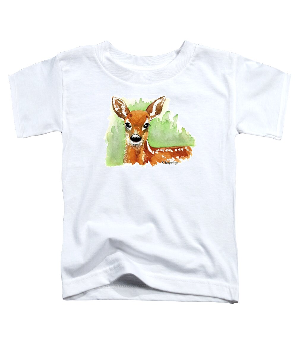 Deer Toddler T-Shirt featuring the painting Aristocratic Red Deer by Karen Loughridge KLArt