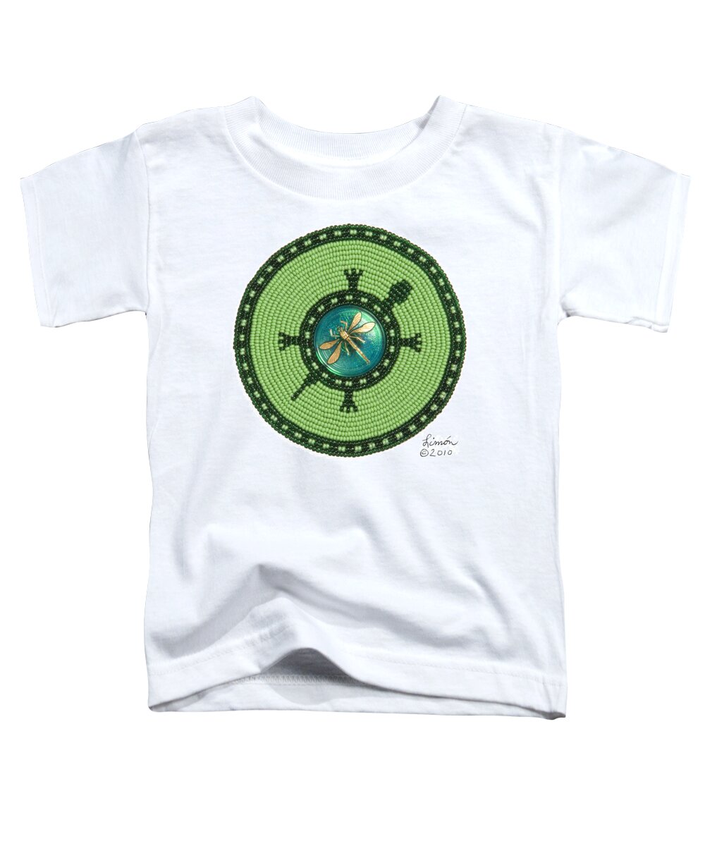 Dragonfly Toddler T-Shirt featuring the digital art Ashlee's Dragonfly Turtle by Douglas Limon