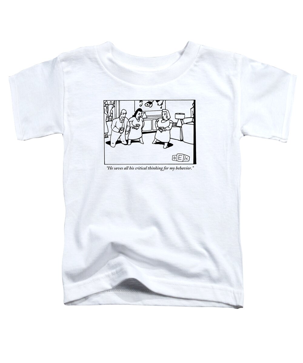 Introductions Toddler T-Shirt featuring the drawing At A Cocktail Party by Bruce Eric Kaplan