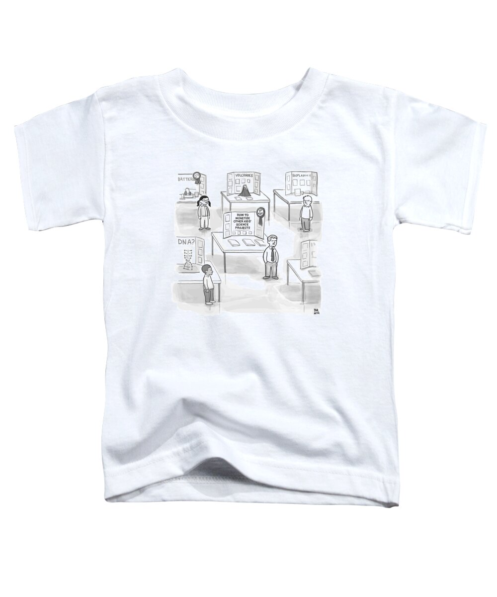 Captionless Science Fair Toddler T-Shirt featuring the drawing At A Science Fair by Paul Noth