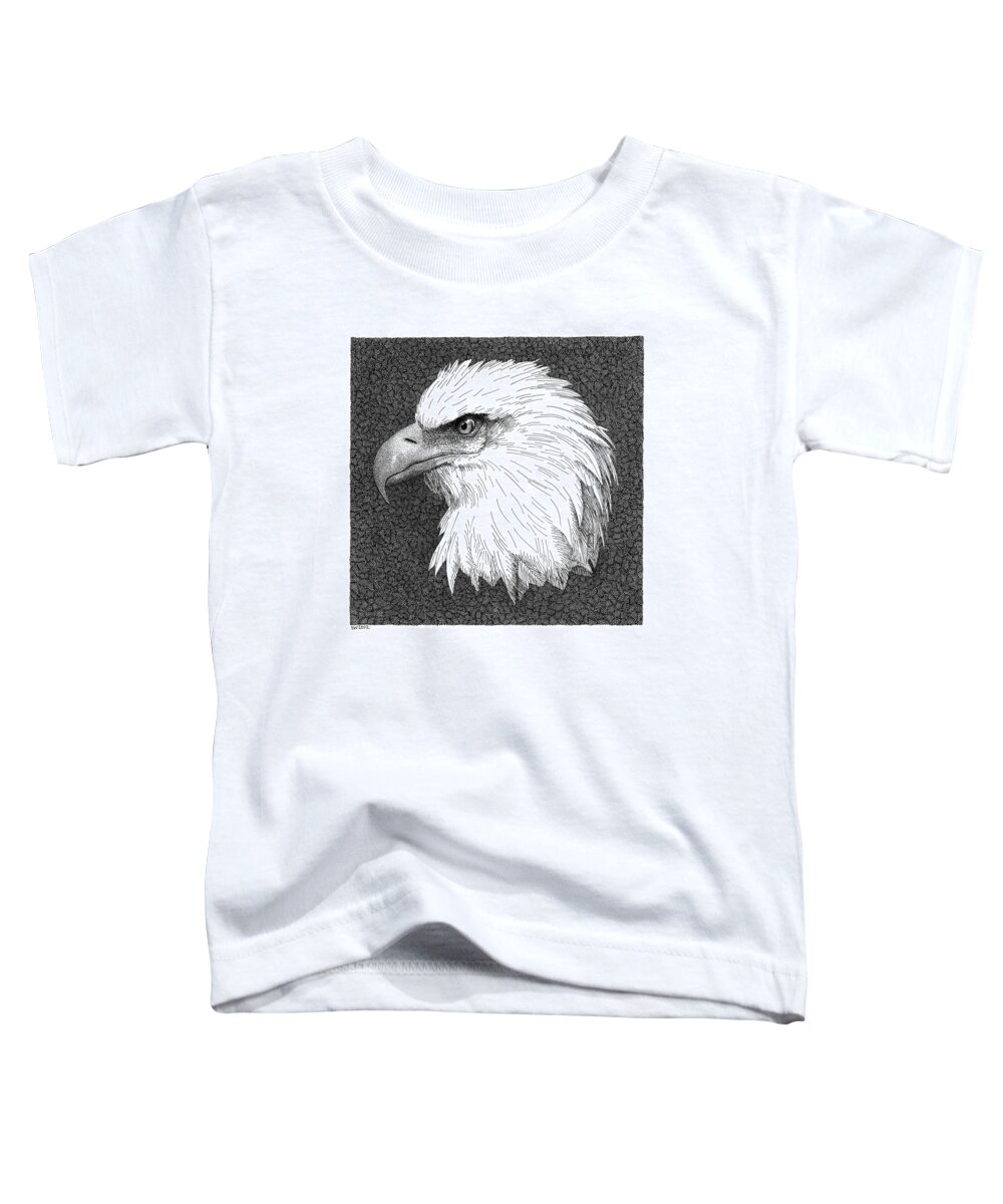 Bald Eagle Toddler T-Shirt featuring the drawing Bald Eagle by Scott Woyak