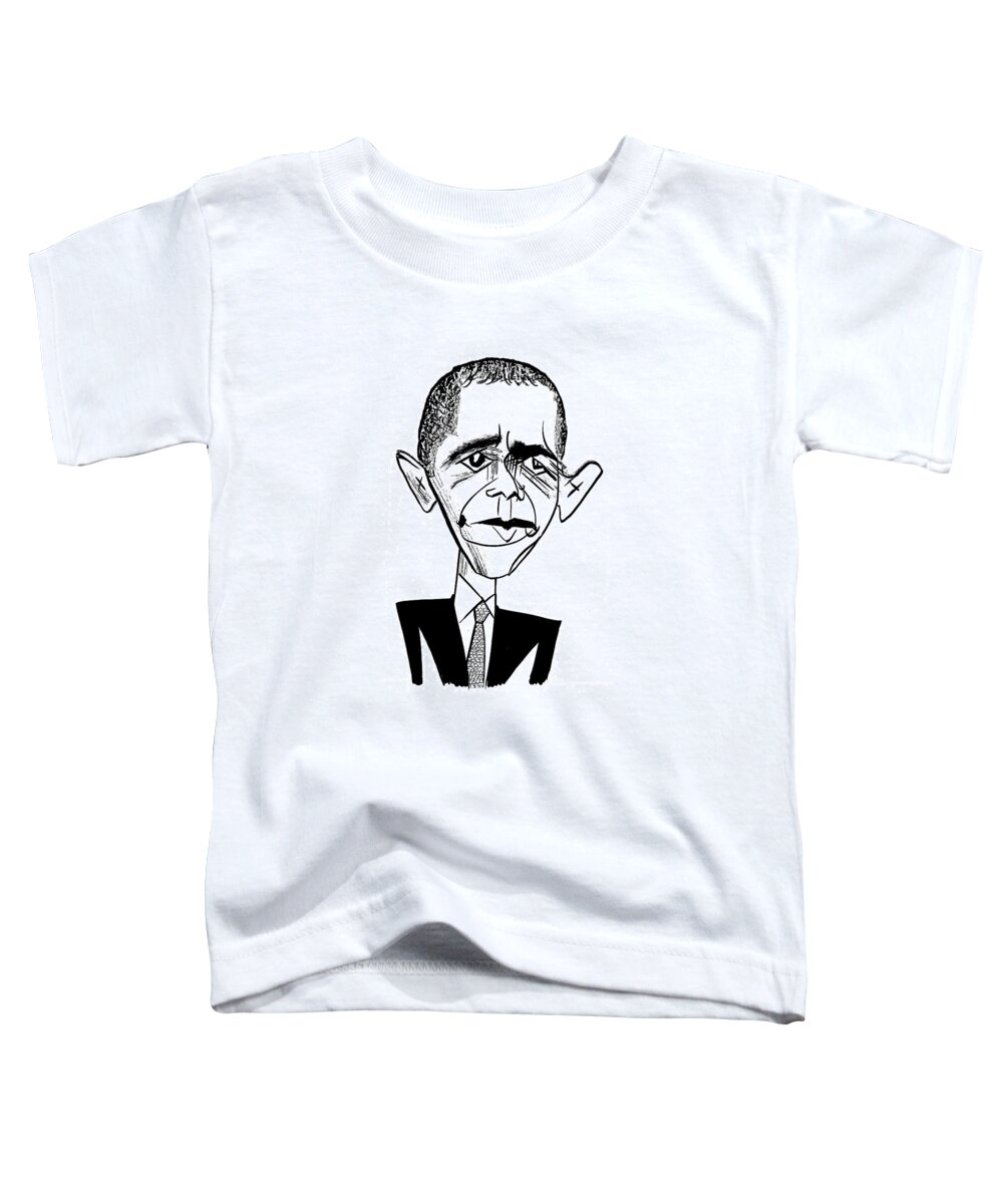 Barack Obama Suit & Tie Toddler T-Shirt featuring the drawing Barack Obama Suit & Tie by Tom Bachtell