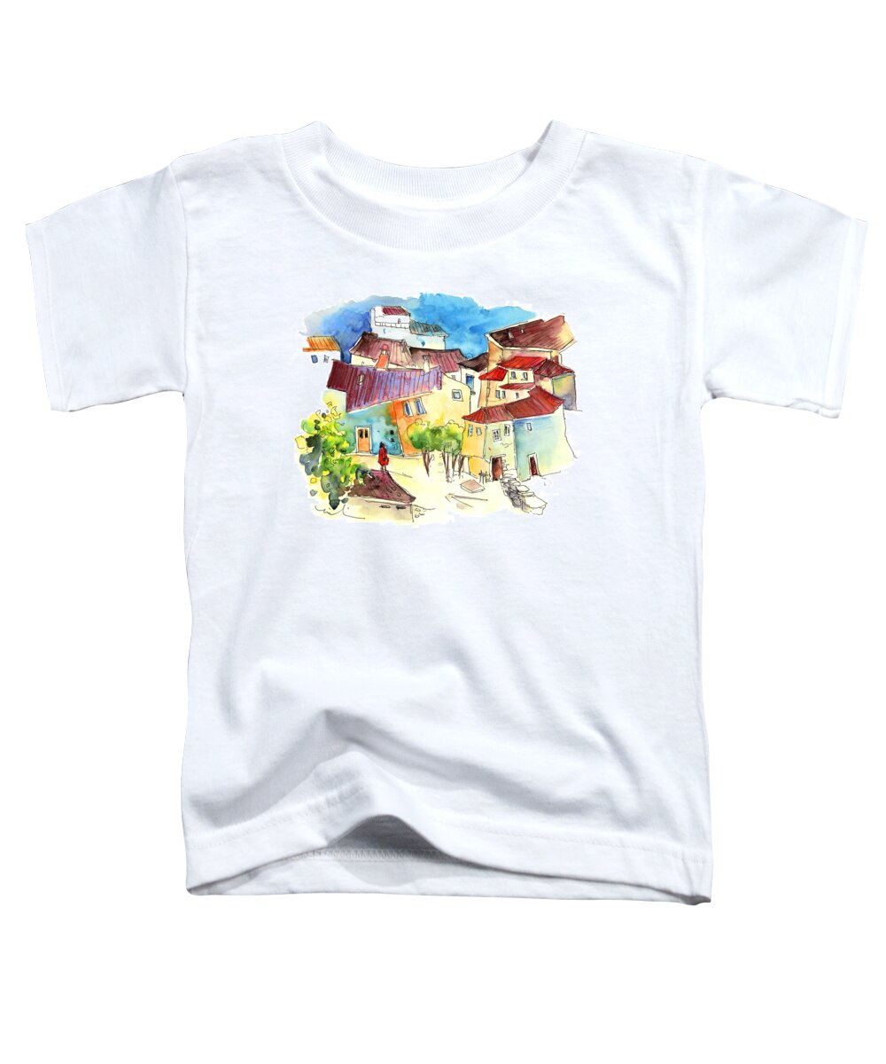 Portugal Toddler T-Shirt featuring the painting Barca de Alva Houses 02 by Miki De Goodaboom