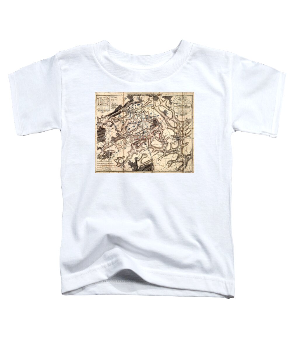 Waterloo Toddler T-Shirt featuring the photograph Battle of Waterloo Old Map by Phil Cardamone