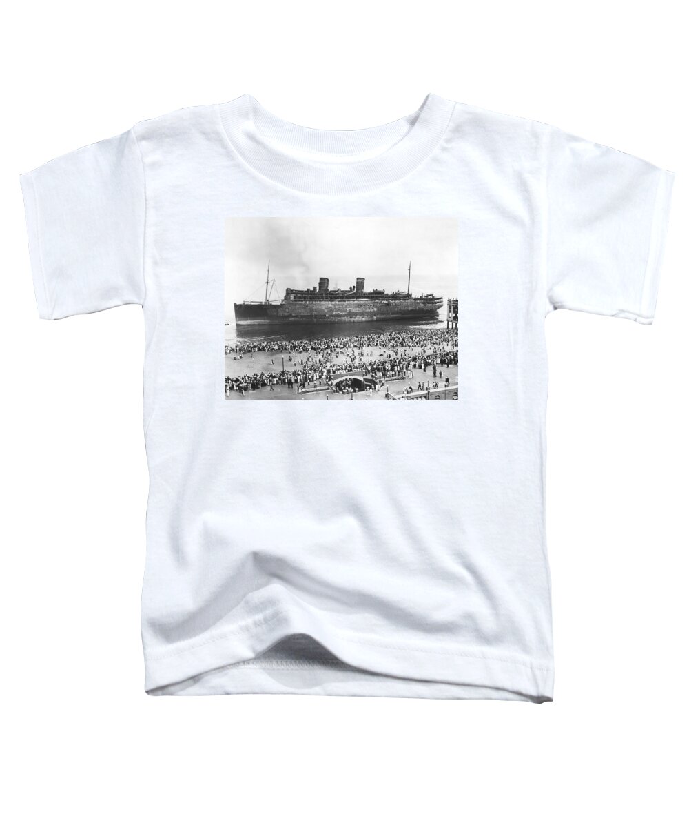 1930s Toddler T-Shirt featuring the photograph Beached SS Morro Castle by Underwood Archives