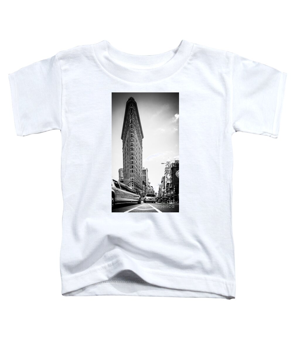 Nyc Toddler T-Shirt featuring the photograph Big In The Big Apple - Bw by Hannes Cmarits