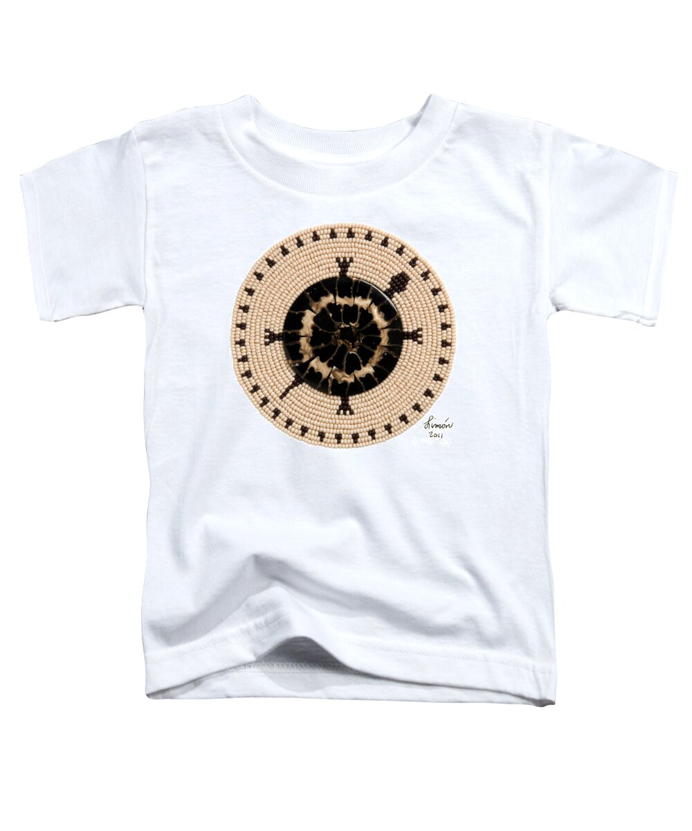 Turtle Toddler T-Shirt featuring the digital art Black Shell by Douglas Limon