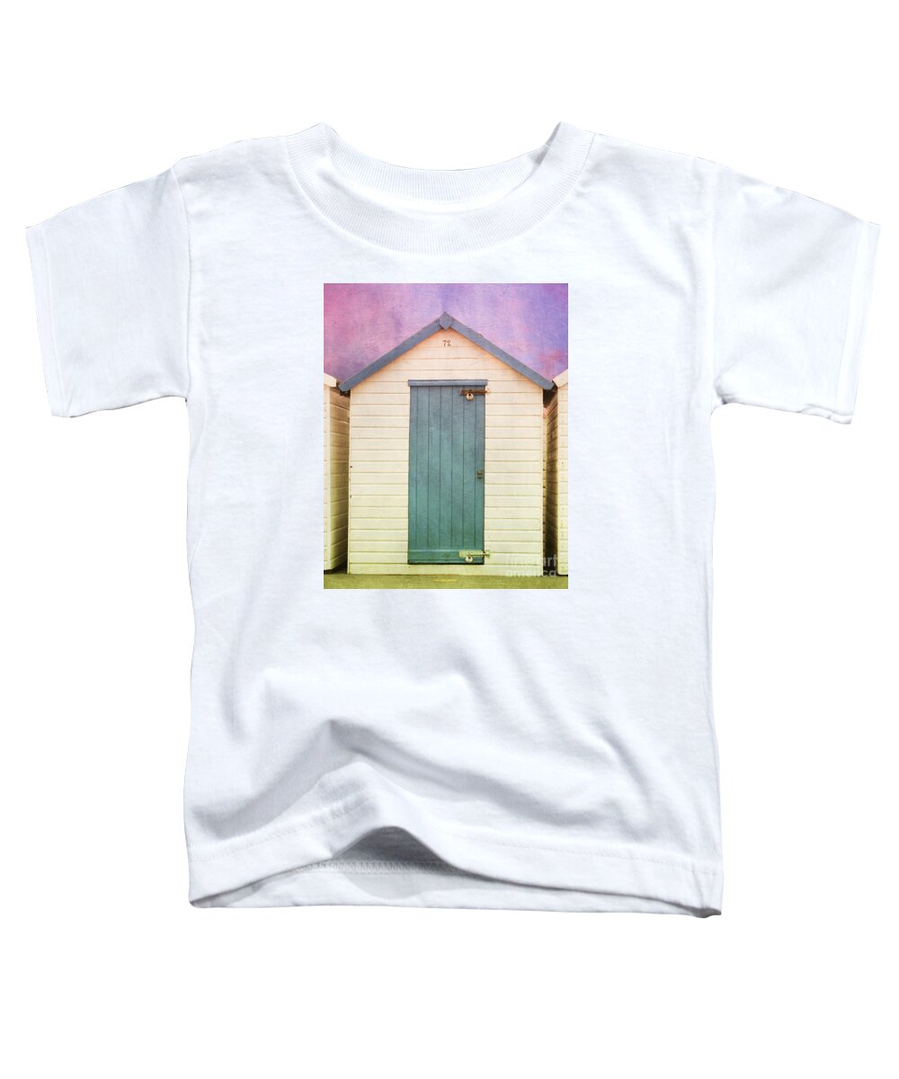 Beach Huts With Texture Toddler T-Shirt featuring the photograph Blue Beach Hut by Terri Waters