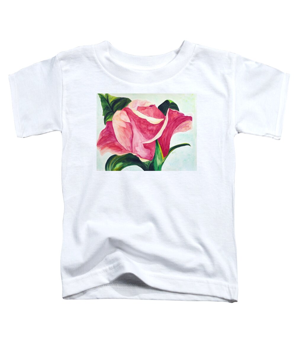 Rose Toddler T-Shirt featuring the painting Blushing by Donna Blackhall