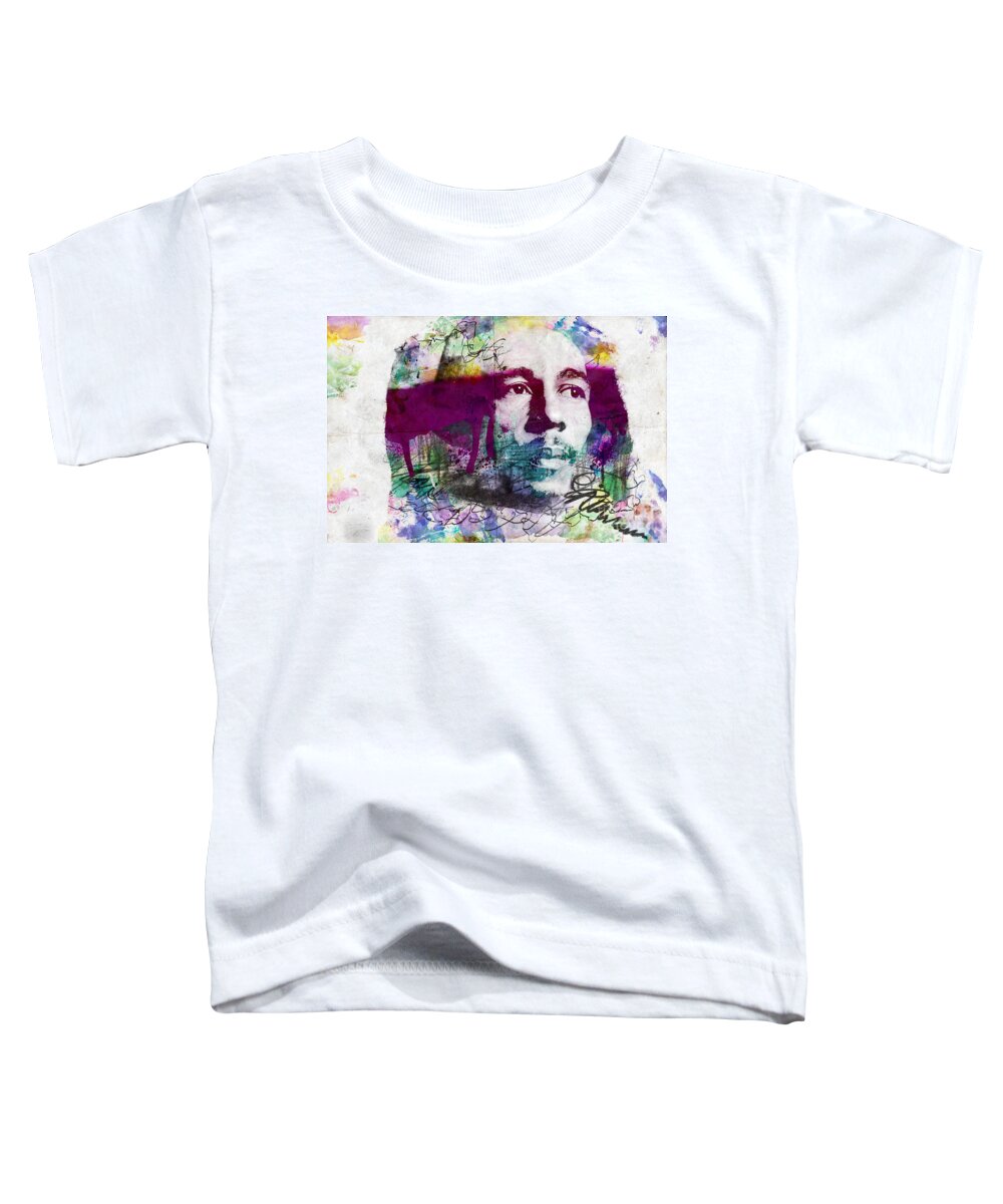 Bob Toddler T-Shirt featuring the painting Bob Marley One Love by Jonas Luis