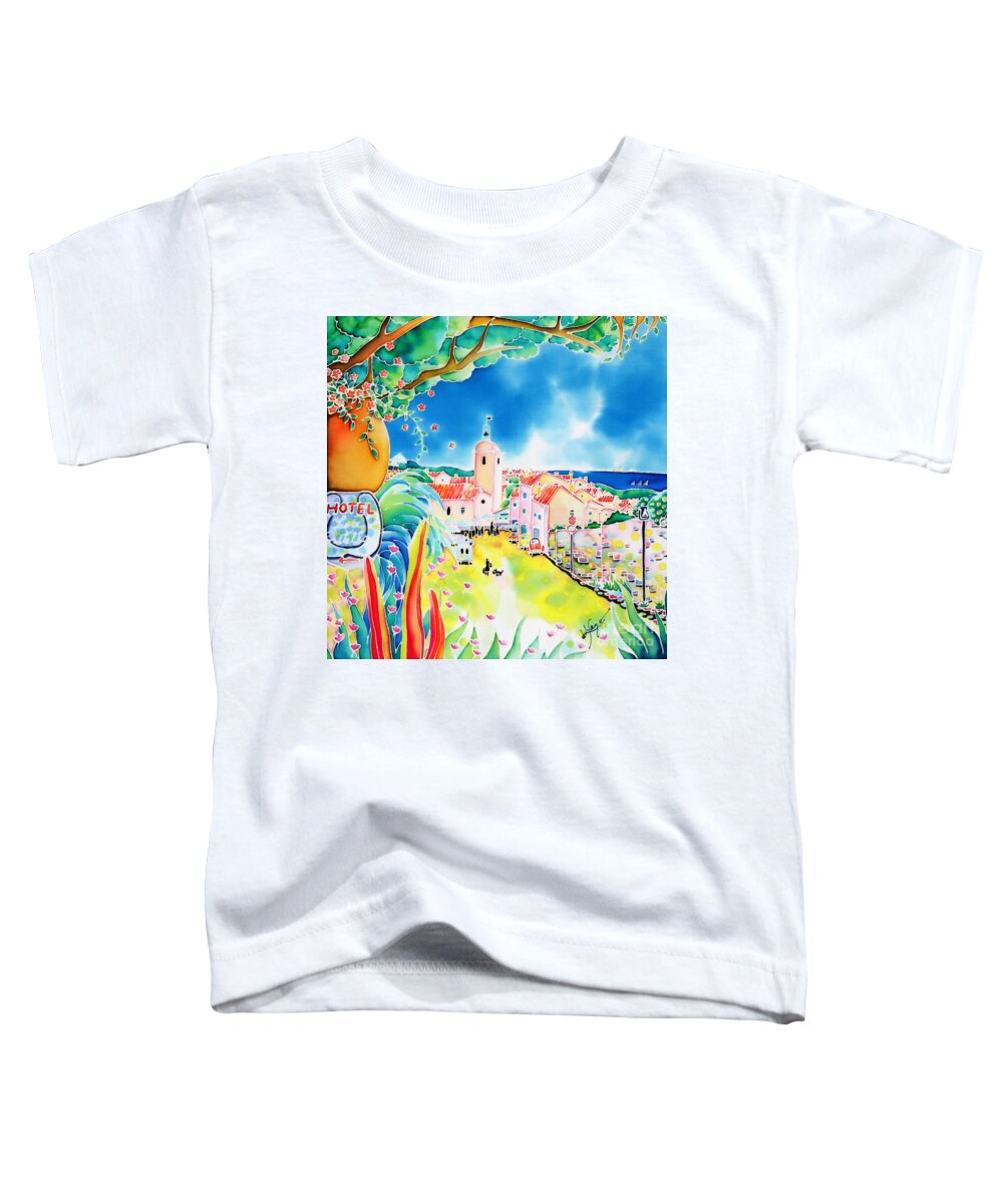 France Toddler T-Shirt featuring the painting Bon dimanche by Hisayo OHTA