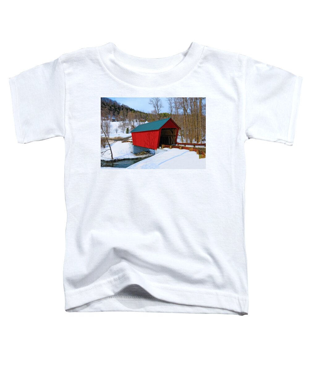 Covered Bridge Toddler T-Shirt featuring the photograph Braley Covered Bridge by Liz Mackney